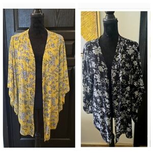 Set of 2 Floral Kimono Cardigans